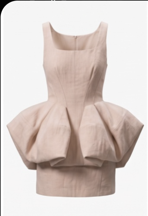 The Sculptural Nude Mini Dress